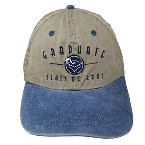 Graduate Class Of 2001 Slideback Baseball Cap Multi OS Embroidered Cameo Vintage